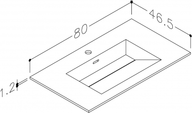 Praustuvas Corian 80cm 
