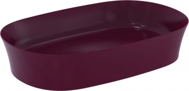 Praustuvas-dubuo Ideal Standard Ipalyss Oval, matmenys 600x380x120mm, spalva- pomergranate, su dugno vožtuvu 