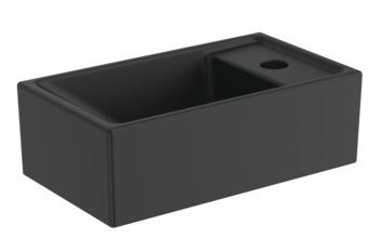 Praustuvas Ideal Standard Tempo, matmenys: 370x210x120mm, maišytuvo skylė dešinėje, matinė juoda spalva 
