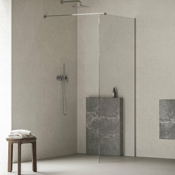 Sienelė Walk-In Air Wall 110,  blizgiu profiliu, skaidriu stiklu. 