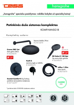 Komplektas potinkinis termostatinis "6 in 1", juodas matinis (apvalus), Croma 280 