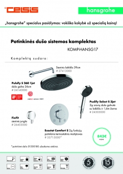 Komplektas potinkinis termostatinis Pulsify S "5 in 1", chromas (apvalus) 