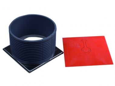 Uždedamas elementas d146mm su porėmiu iš n.pl. 145x145mm su tarpine, sistemai Klick-Klack 