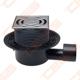 Trapas vidaus patalpoms DN50/75 horizontalus, 145x145mm su tvirtinimu "Klick-Klack" 138x138mm su "Primus" sifonu