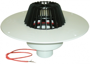 Įlaja DN110 su PVC flanšu ir integruotu el. šildymo kabeliu (10-30W, 220V) 