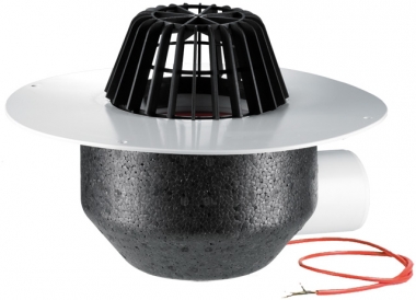 Įlaja horizontali DN110 su PVC flanšu ir integruotu el. šildymo kabeliu (10-30W, 220V) 