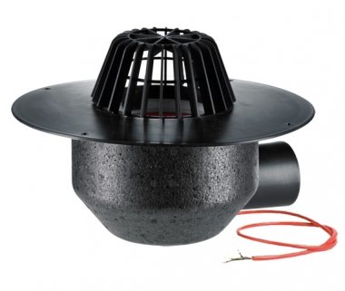 Įlaja horizontali DN75 su PP flanšu ir integruotu el. šildymo kabeliu (10-30W, 220V) 