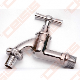 Žalvarinis chromuotas (blizgus) SLOVARM K-3Cr rutulinis sodo ventilis Dn1/2"