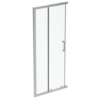 Dušo durys Ideal Standard Connect 2, 90x195cm, stumdomos durys, skaidrus stiklas, blizgus profilis 