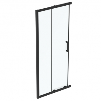 Dušo durys Ideal Standard Connect 2, 90cm, skaidrus stiklas, juodas profilis. Pilnai komplektacijai reikalingi 2vnt 