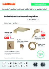 Komplektas potinkinis termostatinis "5 in 1", brushed bronze (stačiakampis), Raindance E 30 