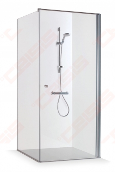 Dušo kabina Brasta Glass KRISTINA 879-888x879-888x2000 rudas stiklas, juodos sp. profilis