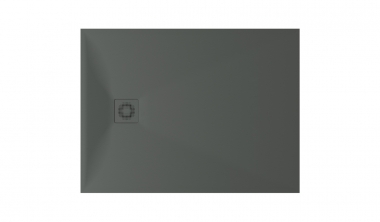 Komplektas dušo padėklas LETTERA 90x120 akmens masės, tekstūruotu ir matiniu paviršiumi. Komplekte dušo padėklo spalvos sifono dangtelis. SPalva TEXTURED GREY 