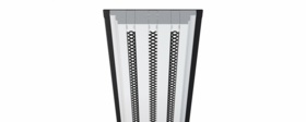 Difuzorius trijų plyšių LINE su COANDA, ilgis 1,0m, plyšio plotis 20 mm, su deflektoriumi 