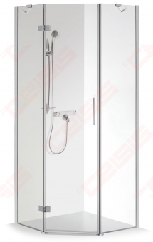 Dušo kabina Brasta Glass LUKA 975-988x975-988x2000 rudas stiklas 