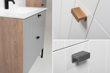 Rankenėlė Nord spintelei 4,4cm juoda šlifuota 