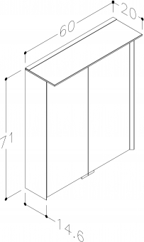 Spintelė veidrodinė Loft 60cm, balta matinė LED 