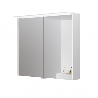 Veidrodinė spintelė Loft 80cm balta matinė, LED 