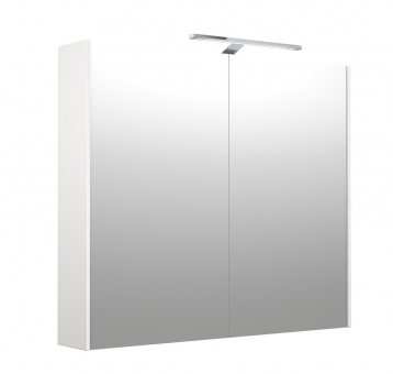 Veidrodinė spintelė 80cm LED, balta matinė 