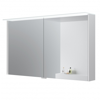 Spintelė veidrodinė Loft 100 cm balta matinė LED 