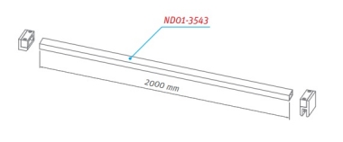 Skersinis laikiklis Roth Walk dušo sienelėms, 2000 mm. 