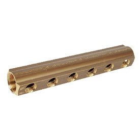 Šaka kolektoriaus nereguliuojama Giacomini 4 žiedų 1.1/4"x3/4" atstumas tarp žiedų 70 mm. 