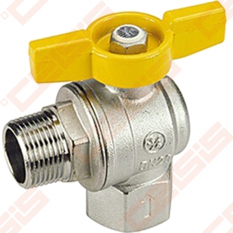 Žalvarinis chromuotas (matinis) GIACOMINI R781 rutulinis ventilis dujoms Dn1"