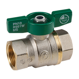 Rutulinis ventilis ŽALIA trumpa rankena v/v1.1/4" 