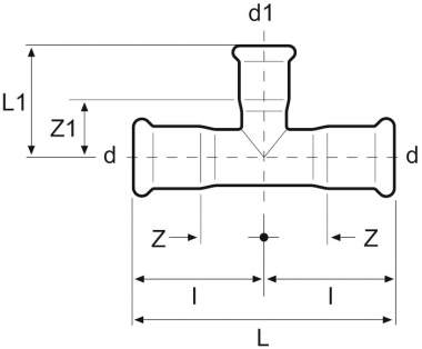 Trišakis redukuotas nerūdijančio presuojamo plieno 18x15x18 (AISI316) 