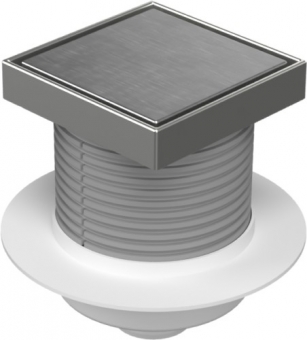 Trapas d50 Hydro Nerūdijančio plieno rėmelis Steel grotelės Vertikalus pajungimas 12,5x12,5cm 