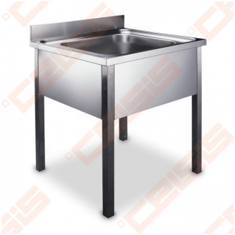 Nerūdijančio plieno plautuvė SANELA, matmenys: 700x700x850mm, pastatoma ant kojelių