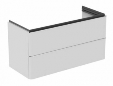 Spintelė Ideal Standard Adapto, matmenys 970x417x490mm, 2 stalčiai, spalva - balta blizgi, skirta praustuvui Strada II 