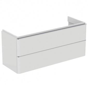 Spintelė Ideal Standard Adapto, matmenys 1170x417x490mm, 2 stalčiai, spalva - balta blizgi, skirta praustuvui Strada II, 120cm 