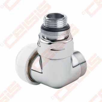 Termostatinis dešinės pusės kampinis ventilis (spalva: blizgus chromas) CARLO POLETTI V751; Išorė / Išorė; 1/2" x (24 - 19)