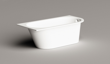 Vonia VARIO M 1580x750, kampas D, sifonas chromuotas 