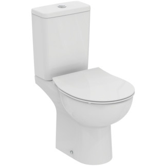 Unitazas Eurovit RimlessLS+, pastatomas, horizontalus, su softclose dangčiu, bakelis šoninio pajungimo 4/2.5 L 