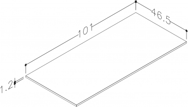 Stalviršis Corian 100cm baltas matinis be išpjovos 