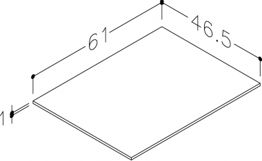 Stalviršis 60cm HPL baltas mėnulis 