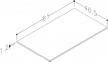 Stalviršis corian 81 cm baltas be išpjovos 