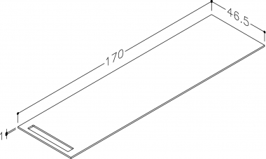 Stalviršis apatinei spintelei HPL 170cm smėlinis, kabykla 