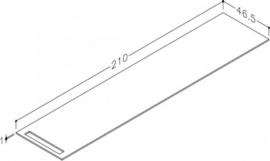 Stalviršis 210cm HPL pilkas mėnulis, 1 kabykla 