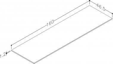 Stalviršis corian 160cm baltas matinis 