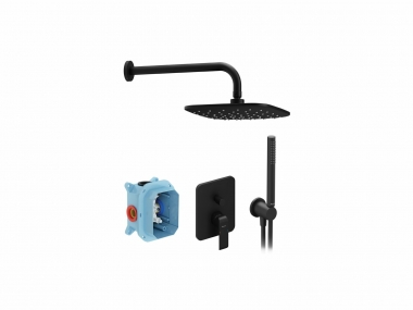 Sistema dušo potinkinė Flat 090.21, 7in1,  juoda matinė 
