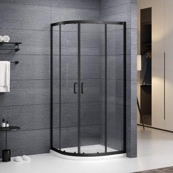 Dušo kabina Roth ALBIS 800 juodu profiliu, skaidriu stiklu 
